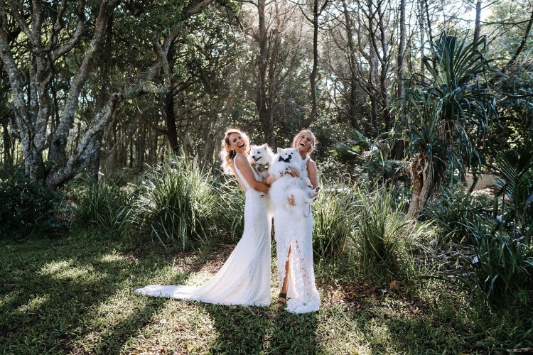 Same sex wedding couple celebrating their love at a Noosa wedding